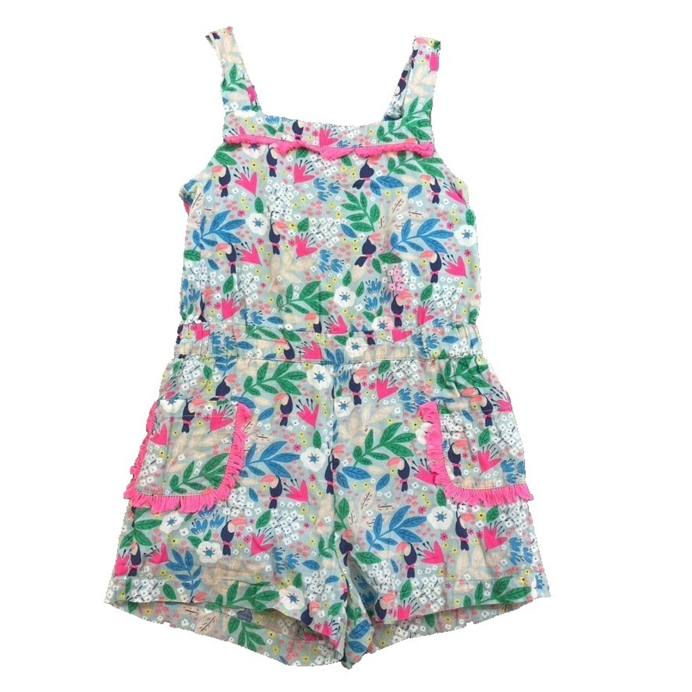 Mini Boden Romper Girls 4-5Y Floral Summer Pull On Resortwear Beach Vacation